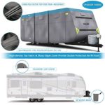 COOLTOP Travel Trailer RV Camper Cover Fits 26’1”-28’6” RVs, Upgraded 300D Waterproof Jayco Trailer Cover Breathable Anti-UV Ripstop for RV Motorhome with Adhesive Patch & Storage Bag