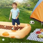 Kids Inflatable Toddler Travel Bed Cartoon Dog, Portable Kids Air Mattress, Integrated Blow Up Airbed with 4-Sided Safety Bumpers & 2 in 1 External Electric Pump for Kids, Toddler, Camping, Travelling