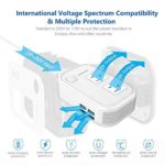 Foval International Travel Adapter Power Step Down 220v to 110v Voltage Converter with 4-port USB in UK European Italy Asia more than 150 Countries over the World