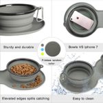 WINSEE Collapsible Dog Bowls Water, Portable Travel Pet Food Feeding Cat Bowl, Foldable Expandable Cup Dish with No Spill Non-Skid Silicone Mat, Free Frisbee& Carabiner for Traveling, Hiking, Camping