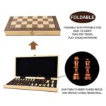 LEAP Travel Chess Set Magnetic 11.5″ Inches – 2 Extra Queens – Magnetic Folding Board, Handmade Portable Travel Chess Board Game Sets with Pieces Storage Slots – All Age Chess Set for Adults and Kids
