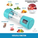 Zulay Portable Blender For Shakes And Smoothies – USB Rechargeable Portable Smoothie Blender Small For Travel – 13oz Capacity Personal Mini Blender Portable – Blue