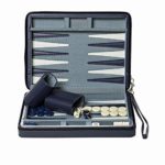 WE Games Blue Magnetic Backgammon Set with Carrying Strap – Travel Size