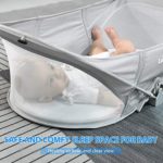 Luckydove Fold N’ Go Travel Bassinet-Folding Portable Bassinet,Bassinet for Baby,Portable Bassinet with Mosquito Net,Unique Patented Design,Easy to Fold and Lightweight,Washable,Grey