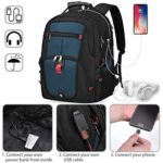 Laptop Backpack 17 Inch Waterproof Extra Large TSA Travel Backpack Anti Theft College School Business Mens Backpacks with USB Charging Port 17.3 Gaming Computer Backpack for Women Men Blue 45L