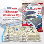 Spacesaver Premium Vacuum Storage Bags (2 x Small, 2 x Medium, 2 x Large) (80% More Storage Than Leading Brands) Free Hand Pump for Travel!