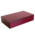 Caddy Bay Collection Rosewood Color Glossy Finish Jewelry Ring Case Display Cuff Links Body Jewelry Storage Box With Ring Rows