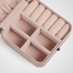 SONGMICS Jewelry Box Girls Jewelry Organizer Mini Travel Case Champagne Gold UJBC147GDV1