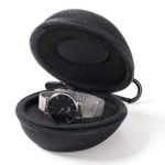 2 Travel Watch Case ，Single Watch Box w/Zipper for Storage,Cushioned Round Portable Watch Case, Fits All Wristwatches and Smart Watches up to 50mm (Black)