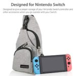 EEEKit Backpack Crossbody Travel Bag for Nintendo Switch Console Joy-Cons and Accessories, Charge Your Phone Via Side USB Charging Interface