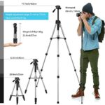 72-Inch Camera/Phone Tripod, Aluminum Tripod/Monopod Full Size for DSLR with 2 Quick Release Plates,Universal Phone Mount and Convenient Carrying Case Ideal for Travel and Work – MH1 Silver