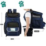 PetAmi Pet Carrier Backpack for Small Cats, Dogs, Puppies | Airline Approved | Ventilated, 4 Way Entry, Safety and Soft Cushion Back Support | Collapsible for Travel, Hiking, Outdoor (Navy)