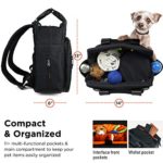 ARCA PET Travel Bag for Cat & Dog Backpack – Store All Dog Stuff & Puppy Supplies – Includes 1 Dog Travel Bag, 1 Large Dog Food Travel Container, 2 Collapsible Travel Dog Bowls (Black)
