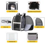 Texsens Pet Carrier Backpack with Window Blind for Small Cats Dogs, Ventilated Design, Safety Straps, Buckle Support, Collapsible, Designed for Travel, Hiking, Winter Outing, Outdoor, Go to Vet