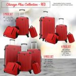 Travelers Club Sky+ Luggage Set, Red, 4 Piece