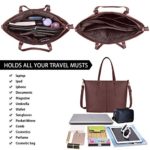 Laptop Tote Bag for Women 15.6 Inch Waterproof Lightweight Leather Computer Laptop Bag Women Business Office Work Bag Briefcase Large Travel Handbag Shoulder Bag Coffee