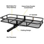 ARKSEN Folding Cargo Carrier Luggage Basket 2″ Receiver Hitch Mount (60″ x 20″ inch) 500LBS Capacity Camp Travel Fold Up SUV Camping, Black