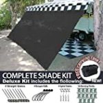 EZ Travel Collection RV Awning Shade Motorhome Patio Sun Screen Complete Deluxe Kit (Black) (10’x18′)