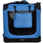Amazon Basics Premium Folding Portable Soft Pet Dog Crate Carrier Kennel – 30 x 21 x 21 Inches, Blue
