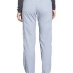 Cherokee Workwear Professionals Mid Rise Straight Leg Pull-on Cargo Scrub Pant, L Petite, Grey