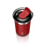 WACACO Octaroma Lungo Vacuum Insulated Coffee Mug, Double-wall Stainless Steel Travel Tumbler With Drinking Lid, 10 fl oz(300ml)， Carmine Red