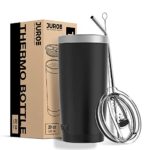 JURO Tumbler 20 oz Stainless Steel Vacuum Insulated Tumbler with Lids and Straw [Travel Mug] Double Wall Water Coffee Cup for Home, Office, Outdoor Works Great for Ice Drinks and Hot Beverage – Black