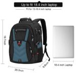 Laptop Backpack 18 Inch Business Travel Backpacks for Men Women Extra Large Waterproof TSA Anti Theft College School Bookbags with USB Charging Port 18.4 Gaming Computer Backpack,Blue