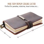 Refillable Handmade Travelers Notebook, Leather Travel Journal Notebook for Men & Women, Perfect for Writing, Gifts, Travelers, Small Size 5.2″ x 4″ Inches – Coffee