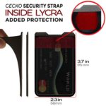 Gecko Travel Tech phone wallet – Stick On Card Holder Wallet for Cell Phones – Adhesive Card Pocket for Credit Cards and Money – Sticker for Cases – Phone Stand – RFID protection sleeve – (Black Logo)