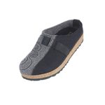 HAFLINGER Women’s Magic clogs-and-mules-shoes, Black/Grey