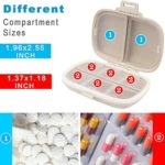 Daily Pill Organizer, 8 Compartments Portable Pill Case, Pill Box to Hold Vitamins, Cod Liver Oil (3-Khaki)