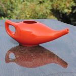 ANCIENT IMPEX Ceramic Neti Pot For Nasal Cleansing With 10 Sachets Of Neti Salt | Compact And Travel-Friendly Design | Natural Remedy For Infection, Sinus And Congestion (Orange)