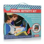 EZDesk Travel Activity Kit, Laptop Style Desk with Writing and Craft Accessories for Children