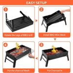 Charcoal Grill Perfect Foldable Premium BBQ Grill for Outdoor Campers Barbecue Lovers Travel Park Beach Wild etc.[Black]