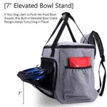 Kuyang Dog Travel Bag, Dog Traveling Luggage Organizer for Dog Accessories, Includes Pet First Aid Kit, Elevated Bowl Stand, 2 Food Storage Containers, 2 Collapsible Dog Bowls, Multiple Pouches