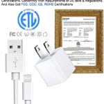 iPhone Charger, Apple MFi Certified 2 Pack USB Fast Wall Charger Travel Plug with 2 Pack USB to Lightning Fast Charging Cable Cord Compatible iPhone 12/SE/11/Xs Max/XR/X/8/7, iPad,iPod [ETL Listed]
