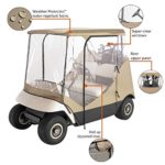 Classic Accessories Fairway Travel 4-Sided 2-Person Golf Cart Enclosure, Tan