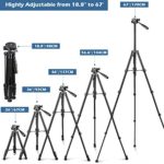 UBeesize 67” Camera Tripod with Travel Bag, Cell Phone Tripod with Wireless Remote and Phone Holder, Compatible with All Cameras, Cell Phones, Projector, Webcam, Spotting Scopes