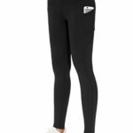 THE GYM PEOPLE Thick High Waist Yoga Pants with Pockets, Tummy Control Workout Running Yoga Leggings for Women (X-Small, Black)