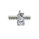 Vacation Travel Tourism New York City Statue Of Liberty Charm Bead For Women For Teen Oxidized .925 Sterling Silver Fits European Bracelet