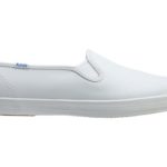 Keds Women’s Champion Slip On Leather Sneaker, White, 11 Wide