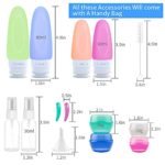 14 Pcs Travel Bottles Set for Toiletries, MAGOURUI TSA Approved Silicone Leak Proof Travel Container, Refillable Travel Accessories with Optional Tag for Business, Personal Travel, Fun Outdoors