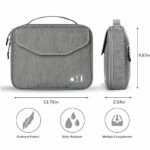 Electronics Organizer, Jelly Comb Electronic Accessories Double Layer Travel Cable Organizer Cord Storage Bag for Cables, iPad (Up to 12.9”), Power Bank, USB Flash Drive and More-Large (Gray)