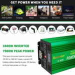 Renoster 1500W Pure Sine Wave Inverter Power Converter, DC 12V to AC 110V/120V with Rechargeable Remote Control LCD Display 3 AC Outlets and 2.1A USB Port for RV Truck Road Travel Emergency Tools