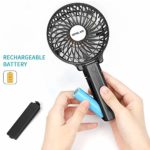 OPOLAR Small Hand Held Battery Fan, Rechargeable Portable Travel Fan with 2200mAh Battery, Foldable, 3 Settings, Powerful Airflow, Ideal for Trip, Disney, Football Game Use- (Total 2 Batteries)