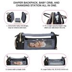 Diaper Bag Backpack with Travel Bassinet,Detachable Foldable Baby Bed for Bady Toddler, 3 in 1 Nappy Bag Changing Station, Travel Baby Bag with Crib,Shade Cloth,Mattress
