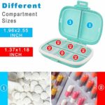 Daily Pill Organizer, 8 Compartments Portable Pill Case, Pill Box to Hold Vitamins, Cod Liver Oil, Pill (1-Blue)