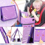 Travel Tray, Car Play Tray with Detachable Laptop Holder & Dry Erase Top Car Seat Tray for Toddler Bonus Educational Drawing Travel Activity Tray for Car Stroller Plane Upgraded 2 Side Zipper Pockets