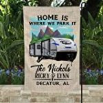 NicePodLLC Personalized Garden Flag-Forest River Alpha Wolf Camper Flag/Travel Trailer/Garden Flag/Camper/Camping/Camper Decor/Campground/Campsite Flag/Travel Trailer/Camping