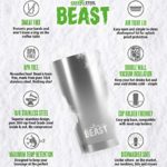 BEAST 20oz Purple Tumbler – Stainless Steel Vacuum Insulated Coffee Cup Double Wall Travel Flask